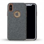Wholesale iPhone X (Ten) Wool Style Armor Hybrid Case (Gray)